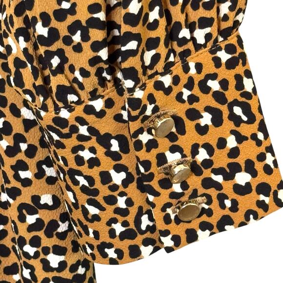 Talbots Petites Size 8P Leopard Print Tiered Key Hole Neckline Dress - Picture 6 of 8